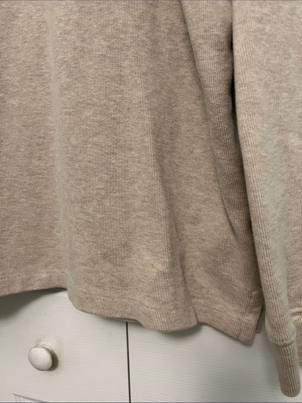 Polo by Ralph Lauren Mens Quarter-Zip Sweater Tan with Brown Pony - Picture 4 of 7